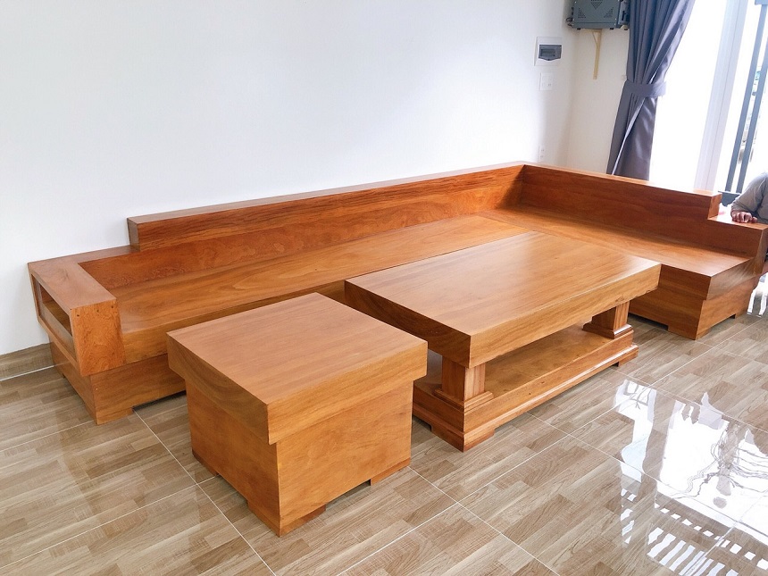 sofa gỗ tự nhiên nguyên khối